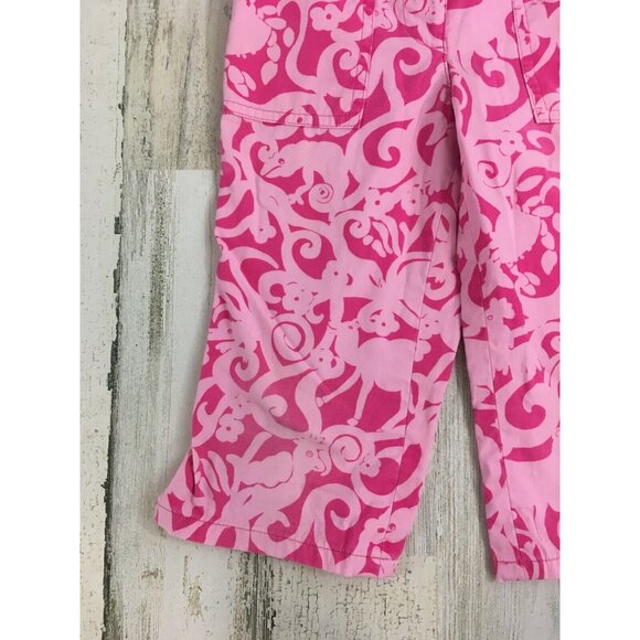 Vtg Lilly Pulitzer Pink 7Cs Print Crop Pants Girls Sz 5 - Picture 3 of 16